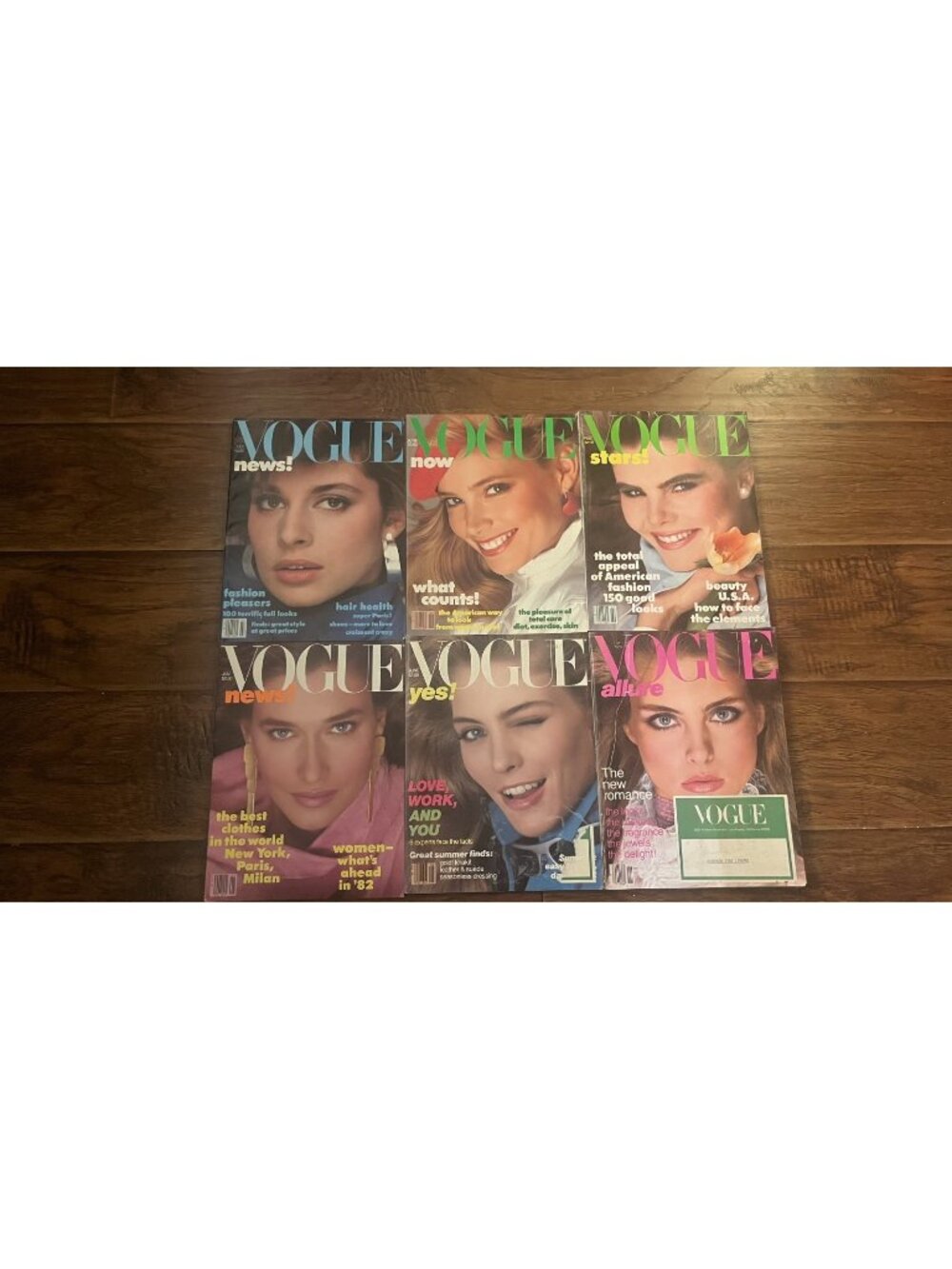 Vintage Lot of 6 1980s VOGUE Magazine Collector Set Fashion